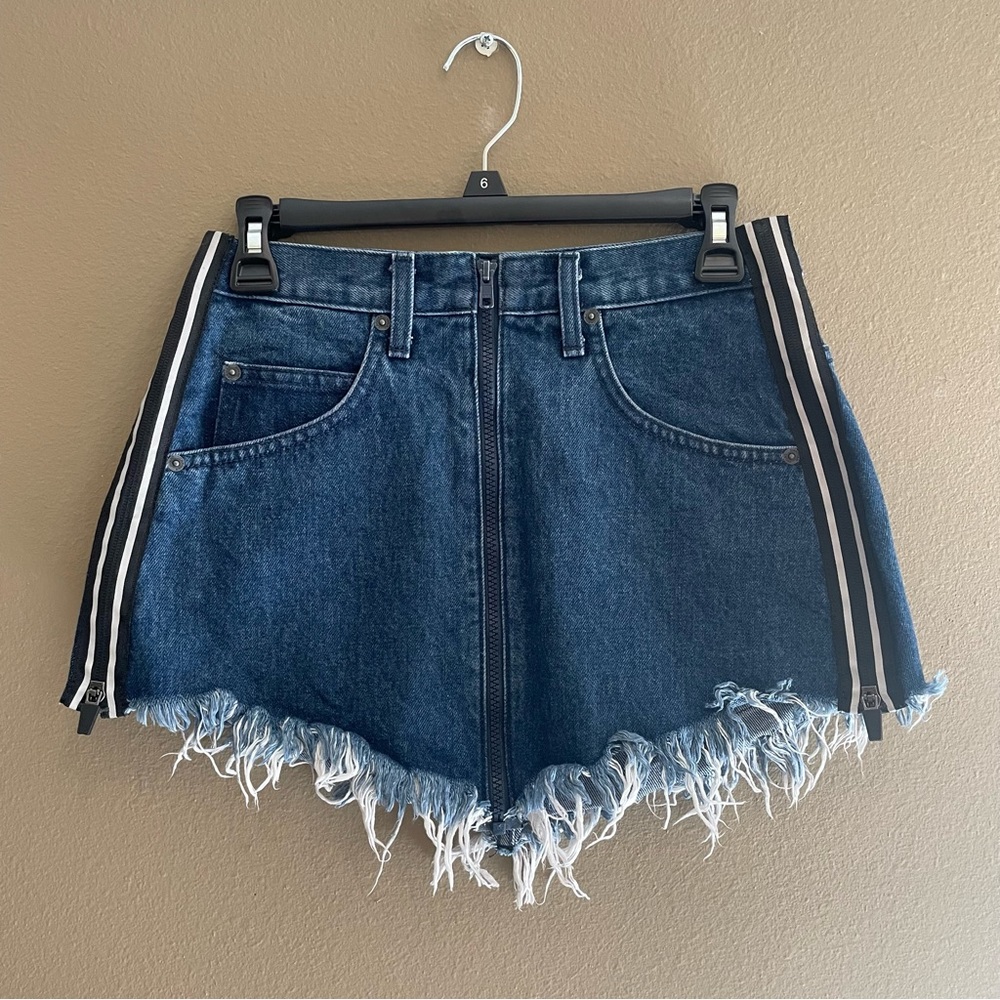LF carmar denim skirt with reflective stripes
